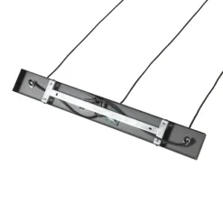 Oosterse hanglamp zwart met rotan 3-lichts langwerpig - Akira