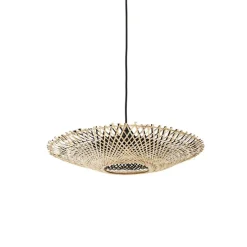 Oosterse hanglamp zwart met bamboe 50cm - Rina