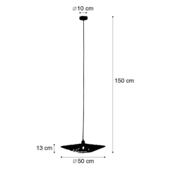 Oosterse hanglamp zwart met bamboe 50cm - Rina