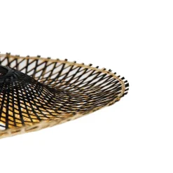 Oosterse hanglamp zwart met bamboe 50cm - Rina