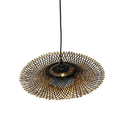 Oosterse hanglamp zwart met bamboe 50cm - Rina