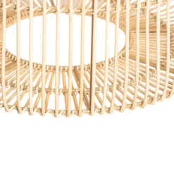 Oosterse hanglamp zwart met rotan kap - Maud
