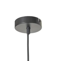 Oosterse hanglamp zwart met rotan kap - Maud