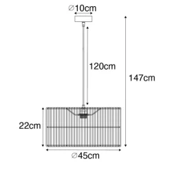 Oosterse hanglamp zwart met rotan kap - Maud