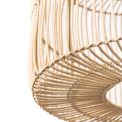 Oosterse hanglamp zwart met rotan kap - Maud