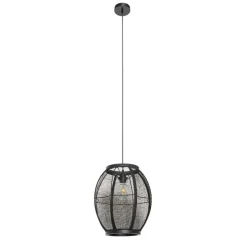 Oosterse hanglamp zwart stof 35 cm - Rob