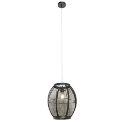 Oosterse hanglamp zwart stof 35 cm - Rob