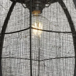 Oosterse hanglamp zwart stof 35 cm - Rob