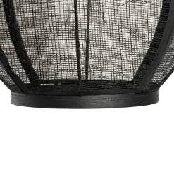 Oosterse hanglamp zwart stof 35 cm - Rob