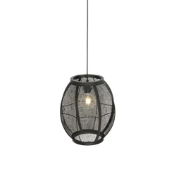 Oosterse hanglamp zwart stof 35 cm - Rob