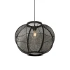 Oosterse hanglamp zwart stof 48 cm - Rob