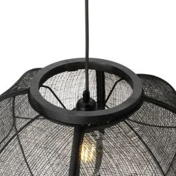 Oosterse hanglamp zwart stof 48 cm - Rob