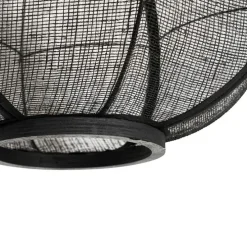 Oosterse hanglamp zwart stof 48 cm - Rob