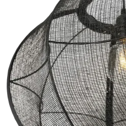 Oosterse hanglamp zwart stof 48 cm - Rob