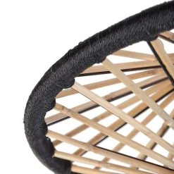 Oosterse plafondlamp bamboe met zwart 60 cm - Evalin