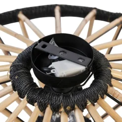 Oosterse plafondlamp bamboe met zwart 60 cm - Evalin