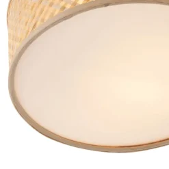 Oosterse plafondlamp bamboe naturel 30cm - Tremmo