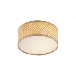 Oosterse plafondlamp bamboe naturel 30cm - Tremmo