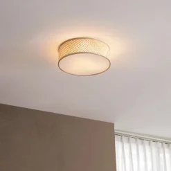 Oosterse plafondlamp bamboe naturel 40cm - Tremmo