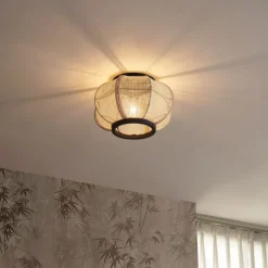 Oosterse plafondlamp bruin - Rob