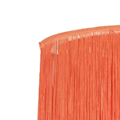 Oosterse plafondlamp goud roze kap met franjes - Franxa