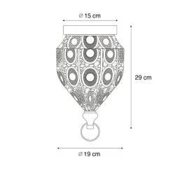 Oosterse plafondlamp goud 19 cm - Mowgli
