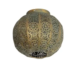 Oosterse plafondlamp goud met groen 28,5 cm - Baloo