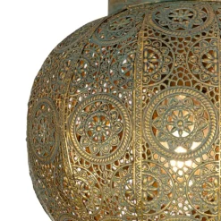 Oosterse plafondlamp goud met groen 28,5 cm - Baloo