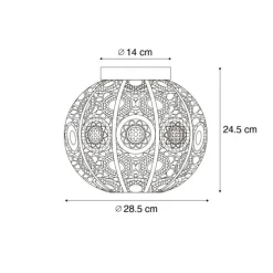 Oosterse plafondlamp goud met groen 28,5 cm - Baloo