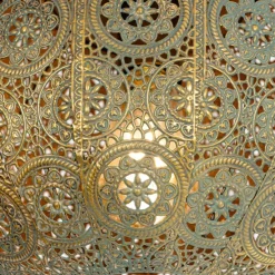 Oosterse plafondlamp goud met groen 28,5 cm - Baloo