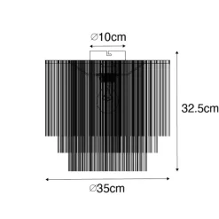 Oosterse plafondlamp goud crème kap met franjes - Franxa