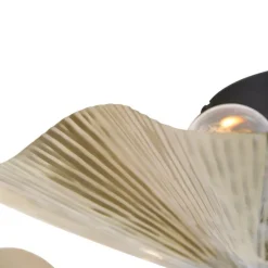 Oosterse plafondlamp messing met zwart 3-lichts - Louka