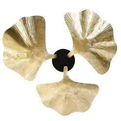 Oosterse plafondlamp messing met zwart 3-lichts - Louka