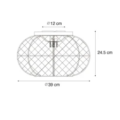 Oosterse plafondlamp naturel - Rob