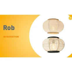 Oosterse plafondlamp naturel - Rob