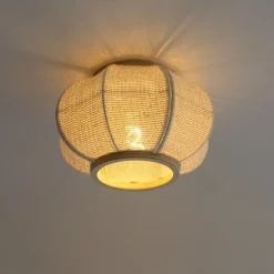 Oosterse plafondlamp naturel - Rob