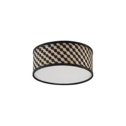 Oosterse plafondlamp rotan met zwart 30cm - Tremmo