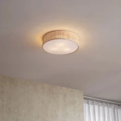 Oosterse plafondlamp rotan 38cm- Trammy