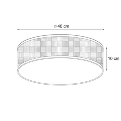 Oosterse plafondlamp rotan 38cm- Trammy
