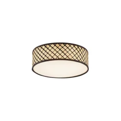 Oosterse plafondlamp rotan met zwart 40cm - Tremmo