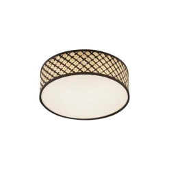 Oosterse plafondlamp rotan met zwart 40cm - Tremmo