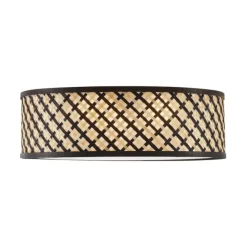 Oosterse plafondlamp rotan met zwart 40cm - Tremmo