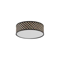 Oosterse plafondlamp rotan met zwart 40cm - Tremmo