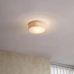 Oosterse plafondlamp rotan 30cm - Trammy