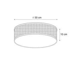 Oosterse plafondlamp rotan 30cm - Trammy