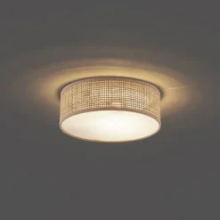 Oosterse plafondlamp rotan 30cm - Trammy