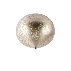 Oosterse plafondlamp staal met lichteffect - Sinbad