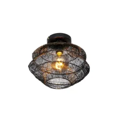 Oosterse plafondlamp zwart 25 cm - Vadi