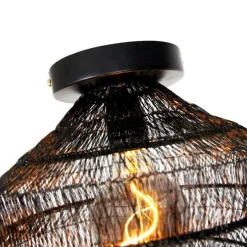 Oosterse plafondlamp zwart 25 cm - Vadi
