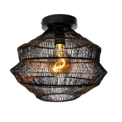 Oosterse plafondlamp zwart 25 cm - Vadi